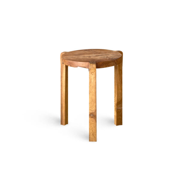 原木家具｜圓形三腳凳(可疊)｜米羅柚木