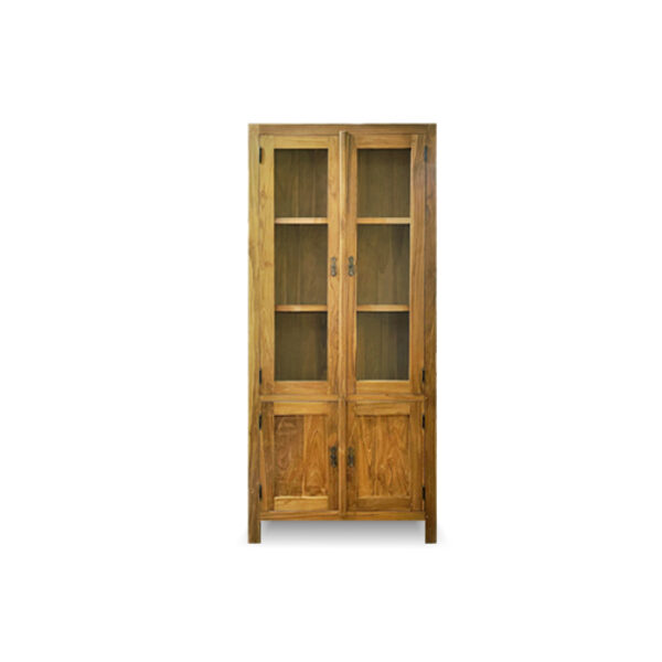 原木家具｜三層雙門玻璃櫃｜米羅柚木家居